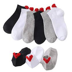 GEYIWSSXY Socken Unisex Kurz Sneaker Socken Lustige Liebe Herz Socken Herren Damen Baumwolle Komfortabel Knöchel Socken 6 Paare von GEYIWSSXY