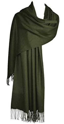 GFM® Damen-Schal, Kaschmir-Feeling, Pashmina-Stil, für Herbst und Winter, S1-olivgrün (FS-Y-1601-S1-GHJTN) von GFM