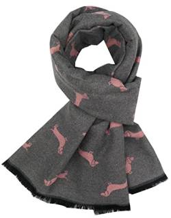GFM® Kaschmir Textur Dackel Hunde Schal Schal für Herbst Winter (DGSHL-A), Dg-11-grey Pink, 42 von GFM