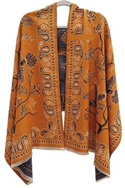 GFM® Kaschmir-Textur Pashmina-Stil Schal Schal für Herbst Winter, 3 MTD Senf, 42 von GFM
