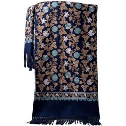 GFM® Pashmina-Schal, bestickt, Kaschmir-Textur, Wolle, Herbst/Winter -mnarineblau-EMBSHL-1-Ghnl) von GFM