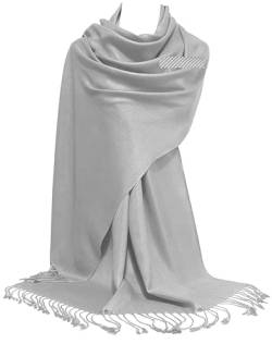 GFM® Schal im Pashmina-Stil, für alle Jahreszeiten, weich, B9, B9-ch-Silber, 42 von GFM