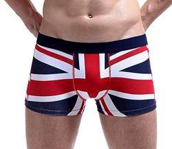 GFM® UJ-BOXER1 Herren-Boxershorts, britische Flagge, Union Jack, Weiß Rot Blau, M von GFM