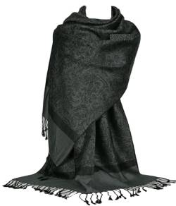 GFM Pashmina Style Schal Paisley Floral (P093), P093-klbh-black grey, 42 von GFM