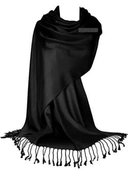 GFM Schal im Pashmina-Stil, glatte glänzende Oberfläche (L9), .L9-KL-Schwarz, One size von GFM