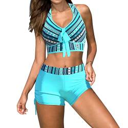 GFPGNDFHG Damen High Waisted Gepolstert Tankini Set Badeanzug Badeanzug GroßE Oberweite Badeanzug Damen Bauchweg 44 Tankini Damen Set Spaghettiträger High Waist Blumenmuster Swimsuit Strandkleidung von GFPGNDFHG