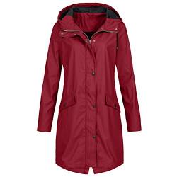 GFPGNDFHG Regenjacke Damen, Regenjacke Damen Wasserdicht Atmungsaktiv Dünne Regenmantel Leichte Jacke Outdoorjacke Windbreaker Packbar Übergangsjacke mit Kapuze Tasche Damen Jeansjacke Schwarz Damen von GFPGNDFHG