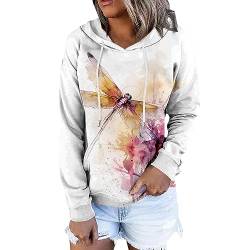 pullover damen shirt sweatjacke schwarz Weisses Shirt Damen Vintage Hoodie Damen 90er Mantel Damen Gelb Utility Jacke Damen Pullover für Mädchen Zip Up Hoodie Sweatshirt Damen Boho Oberteile Damen von GFPGNDFHG