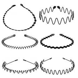 6PCS Metall Stirnbänder Frühling Welle Haarband Unisex, Modische Exquisite Einfache Metall Stirnband für Lauf Sport Make-up Heim, Outdoor, Sport und Yoga Zubehör(6PCS) von GFRGFH