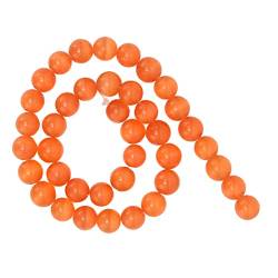 DIY-Perlen, glänzend, glatter, hervorragendes Polieren, Katzenaugen-Perlen für DIY-Handwerk, Armbänder, Halsketten, Ohrringe, Ringe, Frauen und Mädchen(Orange Rot) von GFRGFH