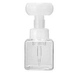 Foam Mousses Pump Bottle Travel Nachfüllbare Schaumseifenspenderflasche in Blumenform, für Zuhause, Geschenk 250 ml(Square transparency) von GFRGFH