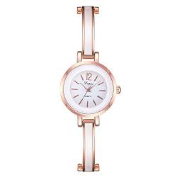 GFRGFH 6 Farben Fashion Alloy Strap Round Dial Watch Damen Casual Quarzuhr für Frauen und Mädchen(Gold) von GFRGFH