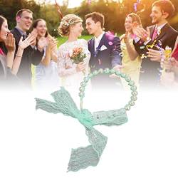 GFRGFH Leuchtendes Stirnband, Grünes Spitzenband, Perle, Gebogen, Elegantes Haarband, Hochzeits-Kopfschmuck von GFRGFH