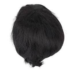 Kurze schwarze Perücken für Männer, fein getrimmtes, flauschiges, natürliches, atmungsaktives Netz, festes falsches Haar, für den täglichen Gebrauch von GFRGFH