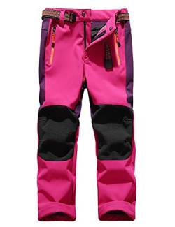 GGBaby Kinder Softshellhose Gefütterte Outdoorhose Hose Wasserabweisend Winddicht Atmungsaktiv Warm Rosa XL von GGBaby