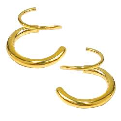 Easter Basket Stuffers for 14K Gold Spiral Hoop Twist Double Earrings for Women, Double Piercing Earrings Twist Wrap Cuff Earrings Double Hoop Earrings for Valentine's Day Birthday Mom Sister Gift, von GGXDH