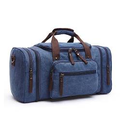 RHAIYAN Leinwand Reisetaschen Große Kapazität Handgepäck Taschen Männer Seesack Reise Tote Wochenende Tasche Dropshipping (Color : Dark Blue) von GGZONE