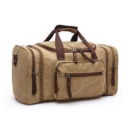 RHAIYAN Leinwand Reisetaschen Große Kapazität Handgepäck Taschen Männer Seesack Reise Tote Wochenende Tasche Dropshipping (Color : Khaki) von GGZONE