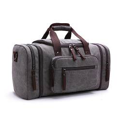 RHAIYAN Weiche Canvas-Herren-Reisetaschen, Handgepäck-Taschen, Herren-Seesack, Reisetasche, Wochenendtasche, hohe Kapazität (Color : Dark Gray) von GGZONE