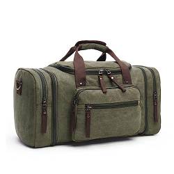 RHAIYAN Weiche Canvas-Herren-Reisetaschen, Handgepäck-Taschen, Herren-Seesack, Reisetasche, Wochenendtasche, hohe Kapazität (Color : Green) von GGZONE