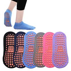 GHEART Yoga-Socken, Yoga-Socken für Damen, Anti-Rutsch-Socken, Rutschfeste Socken, Ideal für Yoga, Damen Pilates, Barre, Tanz, Ballett, Kampfsport, Trampolin, Fitness, 6 Paar von GHEART