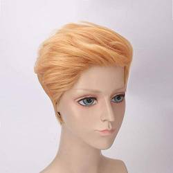 GHK Anime Cosplay Perücke Kurze Golden Orange Präsident Donald Synthetic Hair Trump Perücken Für Männer Hochtemperaturfaser von GHK
