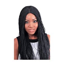 Micro Curly Wigs 22in Black Hairline Braids Perücken African Long Micro Curly Perücken für Frauen Daily Wear Perücken von GHQYP