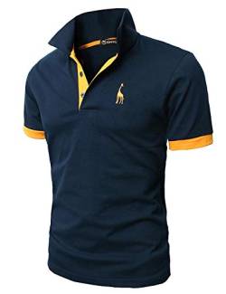 GHYUGR Poloshirt Herren Einfarbig Stickerei Kurzarm Polohemd S-XXL,Blau 1,M von GHYUGR
