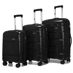 GIADO Koffer 3-teilige Koffer, großes Fassungsvermögen, Aufbewahrungsgepäck, Reise-Handgepäck, Verstellbarer Trolley-Koffer mit Universalrädern dauerhaft von GIADO