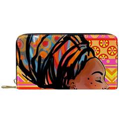 GIAPB Portemonnaie für Herren,Portemonnaie Damen,Lederportemonnaie,Portemonnaie für Damen,Stammes afrikanische Kunstfrau von GIAPB