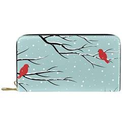 GIAPB Portemonnaie für Männer,Portemonnaie Damen,minimalistisches Portemonnaie für Männer,Winterschneebäume und Vögel von GIAPB