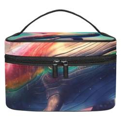 Kosmetik Reisetasche,Schminktaschen für Damen,Bunte Wal Tierkunst Illustration von GIAPB