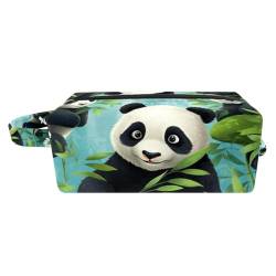 Kosmetik Reisetasche,Schminktaschen für Damen,Tierische Panda Bär Pflanzen Blumen Illustration von GIAPB