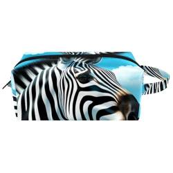 Kosmetik Reisetasche,Schminktaschen für Damen,Tierisches Zebra Textur Kunstmuster von GIAPB
