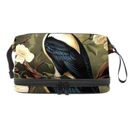 Kosmetik Reisetasche,Schminktaschen für Damen,Tierpflanze Vogel Kunstillustration von GIAPB