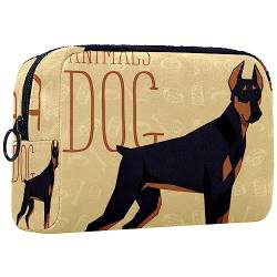 Make up Tasche,Kulturbeutel,Kosmetiktaschen für Damen,Tierischer schwarzer Hund von GIAPB