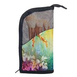 Make up Tasche,Reise Kulturbeutel für Frauen,kleine Make up Tasche,Kunst Herbst Bunte Blume von GIAPB