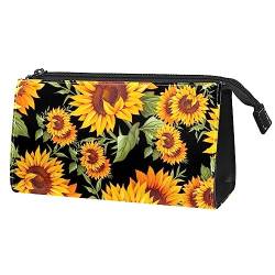 Make up Tasche,Reise Kulturbeutel für Frauen,kleine Make up Tasche,Sommer Sonnenblumen Blume von GIAPB