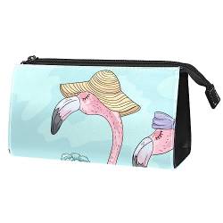 Make up Tasche,Reise Kulturbeutel für Frauen,kleine Make up Tasche,Tierischer Flamingo Sommer von GIAPB