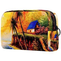 Make up Tasche,Reise Kulturbeutel für Frauen,kleine Make up Tasche,Willkommen Sommer Strandbaum von GIAPB