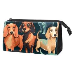 Make up Tasche klein,Make up Reisetasche,Bunte Dackel Tierhund Illustration von GIAPB