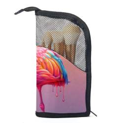 Make up Tasche klein,Make up Reisetasche,Bunte Tierflamingos Illustration von GIAPB