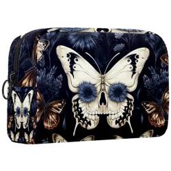 Make up Tasche klein,Make up Reisetasche,Buntes Schmetterlings und Totenkopfmuster von GIAPB