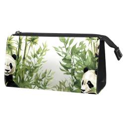 Make up Tasche klein,Make up Reisetasche,Tierisches Pandabär Pflanzenblattmuster von GIAPB