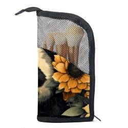 Make up Taschen Organizer,Kosmetiktaschen für Damen,Tierische Panda Bär Sonnenblumen Kunstillustration von GIAPB