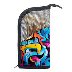 Make up Taschen für Damen,Kulturbeutel für Herren,Bunte Graffiti Kunst Monster Illustration von GIAPB