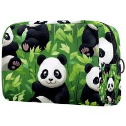 Make up Taschen für Damen,Kulturbeutel für Herren,Tierische Panda Bär Pflanzenblatt Illustration von GIAPB