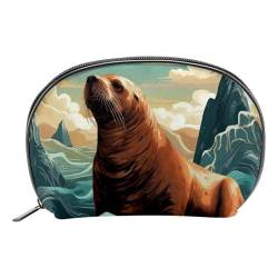 Make up Taschen für Damen,Kulturbeutel für Herren,Tierische Robben Kunst Ozean Illustration von GIAPB