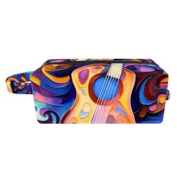 Make up Taschen für Damen,Kulturbeutel für Herren,abstrakte Kunst Musiknoten Gitarre von GIAPB