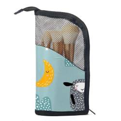 Reise Kosmetiktasche,Make up Taschen Organizer,Cartoon Alpaka und Mond von GIAPB